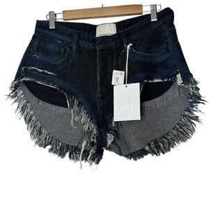 One Teaspoon Shorts Women 26 Blue Rollers Cutoff‎ Denim Distressed Hippie New